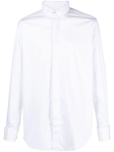 Shop Xacus Long Sleeve Shirt In White