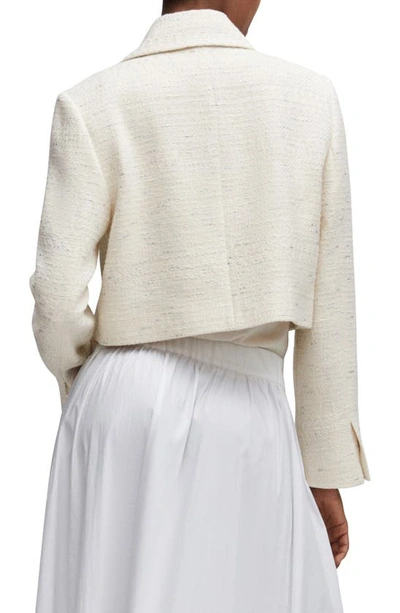 Mango Pocket Tweed Jacket Ecru In Ecru