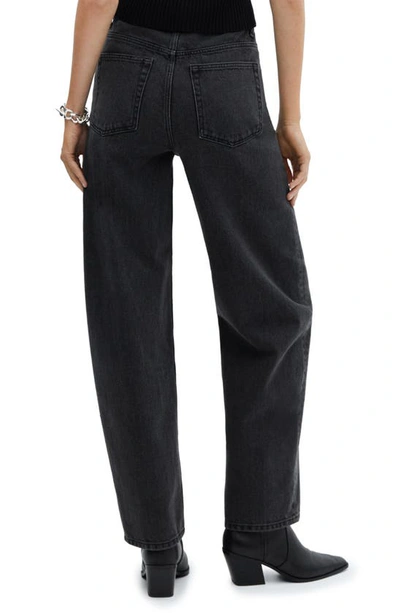 Shop Mango High Waist Balloon Jeans In Black Denim