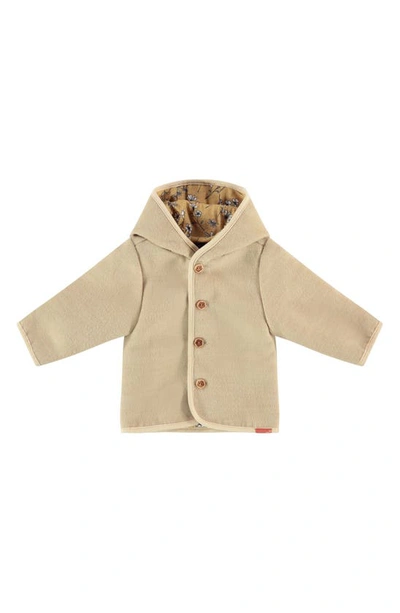 Shop Babyface Button Front Hooded Jacket In Honey