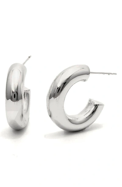 Shop Petit Moments Simple Hoop Earrings In Silver