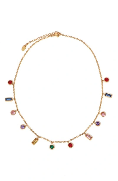Shop Petit Moments Crystal Charm Necklace In Multi
