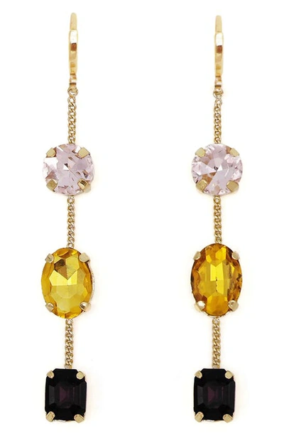 Shop Petit Moments Alice Linear Drop Earrings In Golden