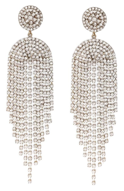 Shop Petit Moments Crystal Chandelier Earrings In Metallic