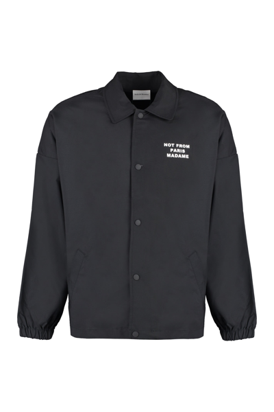 Shop Drôle De Monsieur Nfpm Techno Fabric Jacket In Black