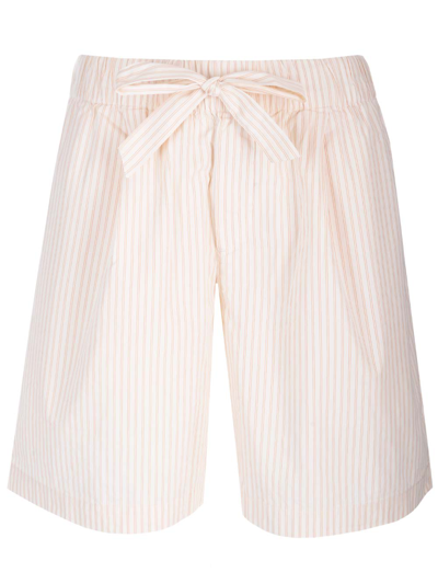 Shop Birkenstock Wheat Stripes Lounge Wear Shorts In White