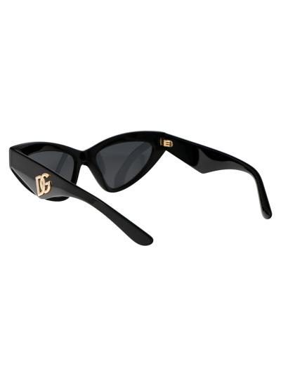 Shop Dolce &amp; Gabbana Eyewear 0dg4439 Sunglasses In 501/87 Black