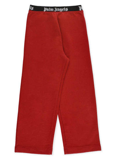 Shop Palm Angels Logoed Sweatpants In Red