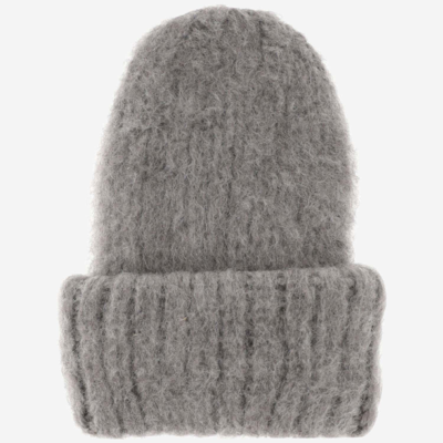 Myssy Wool Beanie Hat In Light Grey