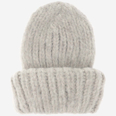 Shop Myssy Wool Beanie Hat In Grey