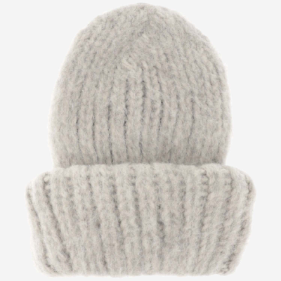 Myssy Wool Beanie Hat In Grey