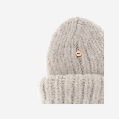 Myssy Wool Beanie Hat In Grey