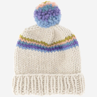 Myssy Wool Beanie Hat With Pom Pon In Red