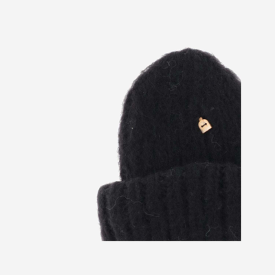 Myssy Wool Beanie Hat In Black