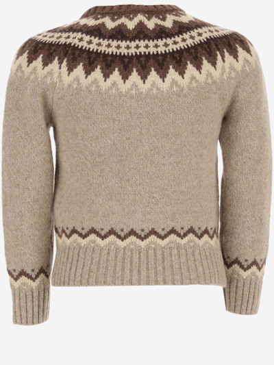 Shop Polo Ralph Lauren Wool Blend Sweater With Geometric Pattern In Red