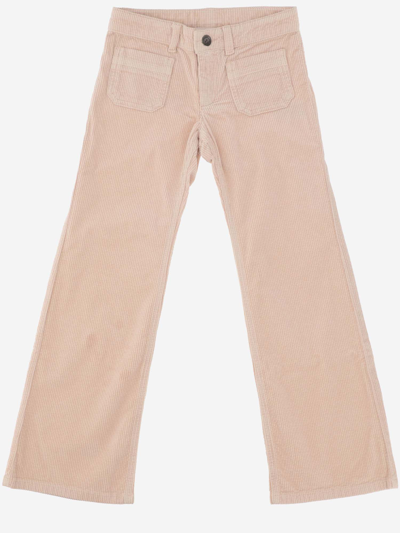 Shop Bonpoint Stretch Cotton Velvet Pants In Rose Fard