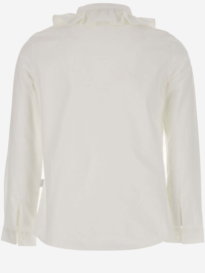 Shop Il Gufo Stretch Cotton Shirt In White