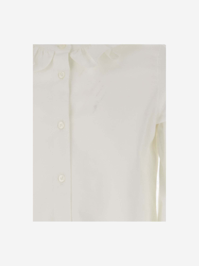 Shop Il Gufo Stretch Cotton Shirt In White