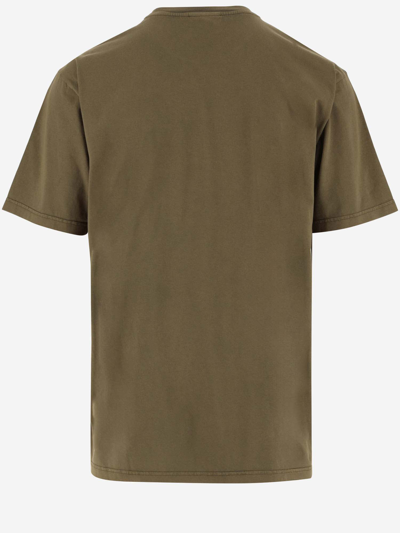 Shop Bluemarble Cotton T-shirt With Graphic Print In Khaki