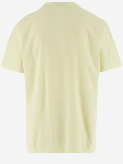 Shop Bluemarble Cotton T-shirt With Graphic Print In Yellow