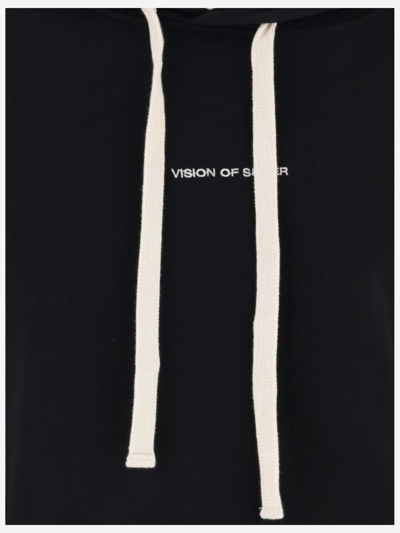 Shop Vision Of Super Logo Cotton Hoodie In Black