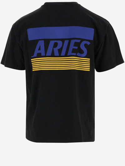 Shop Aries Cotton T-shirt With Logo In Black