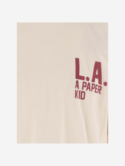 Shop A Paper Kid Cotton T-shirt With Logo In Ivory