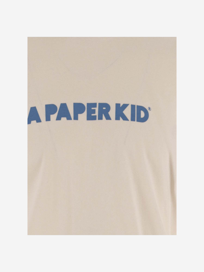 Shop A Paper Kid Cotton T-shirt With Logo And Graphic Print In Ivory