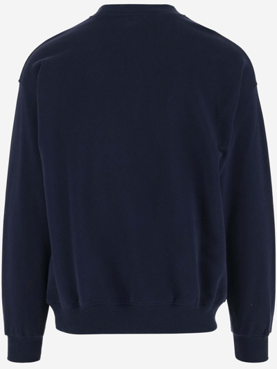 Shop Drôle De Monsieur Logo Cotton Sweatshirt In Blue
