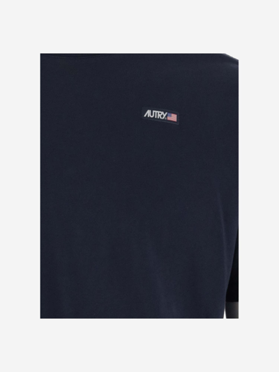 Shop Autry Cotton T-shirt With Logo In Blue