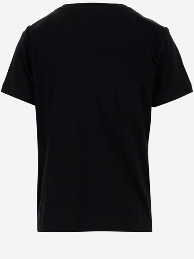 Shop Pinko Cotton T-shirt With Love Birds Pattern In Black