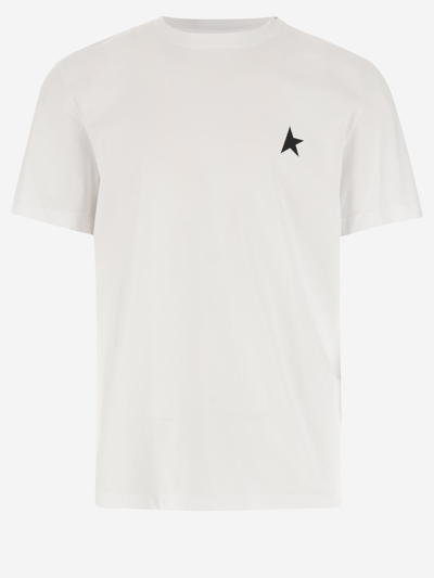Shop Golden Goose Cotton T-shirt With Star In White