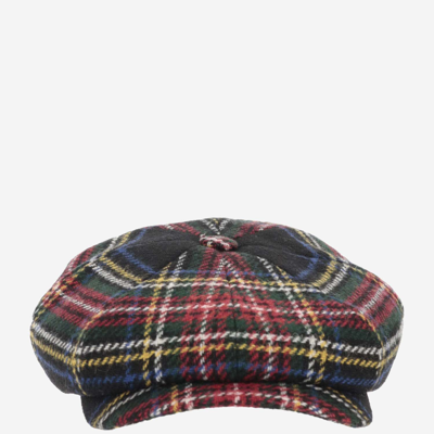 Shop Stetson Wool Cap With Check Pattern In Green Check