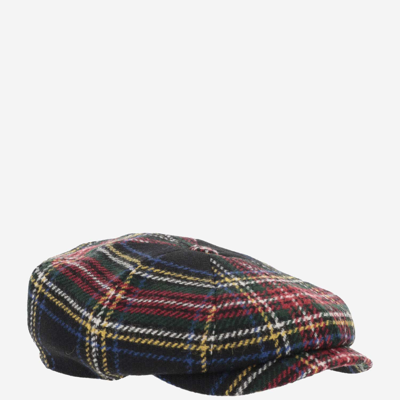 Shop Stetson Wool Cap With Check Pattern In Green Check