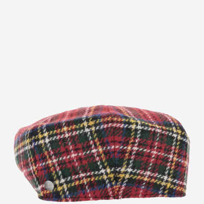 Shop Stetson Wool Cap With Check Pattern In Red