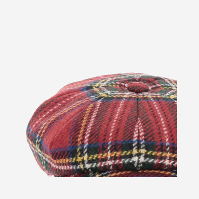Shop Stetson Wool Cap With Check Pattern In Red