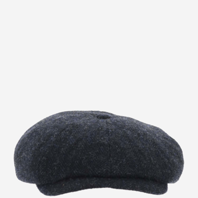 Shop Stetson Tweed Wool Cap In Litgh Blue