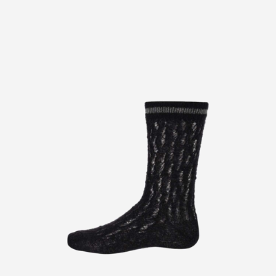 Shop Alto Milano Mohair Blend Socks In Black