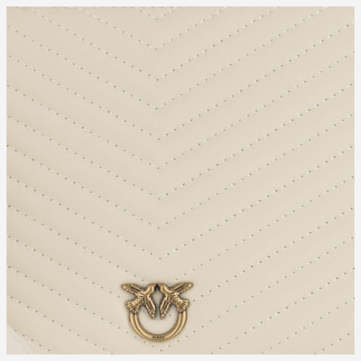 Shop Pinko Flat Clutch Bag With Logo In White