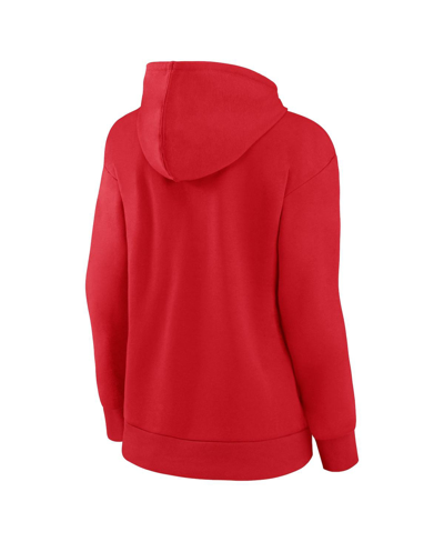 Fanatics Women's  Red Kansas City Chiefs Iconic Cotton Fleece Checklist Pullover Hoodie In Red