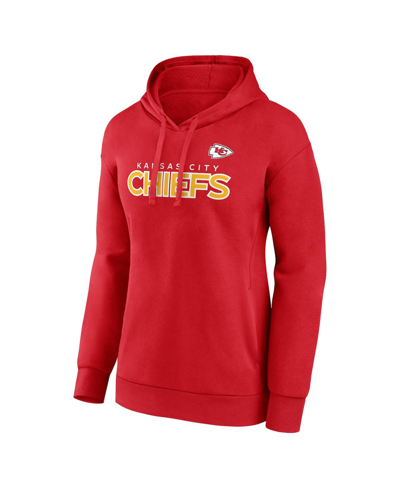 Fanatics Women's  Red Kansas City Chiefs Iconic Cotton Fleece Checklist Pullover Hoodie In Red