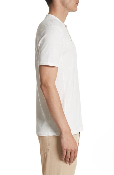 Rag & Bone White Cotton Classic Short Sleeve Henley In White