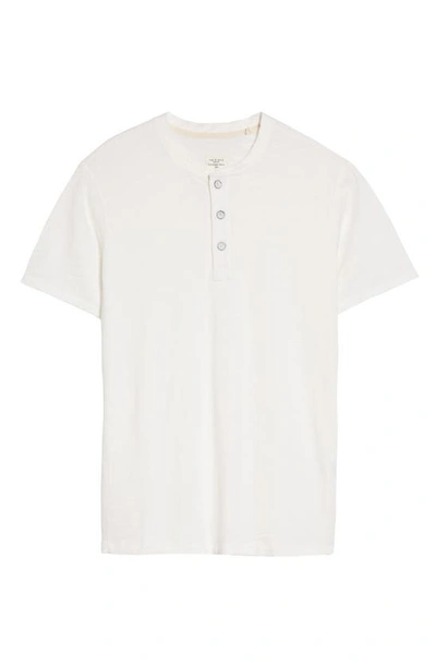 Rag & Bone White Cotton Classic Short Sleeve Henley In White