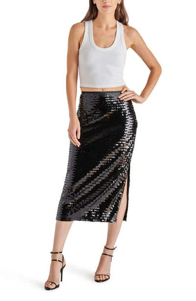 Shop Steve Madden Dinah Sequin Midi Pencil Skirt In Black