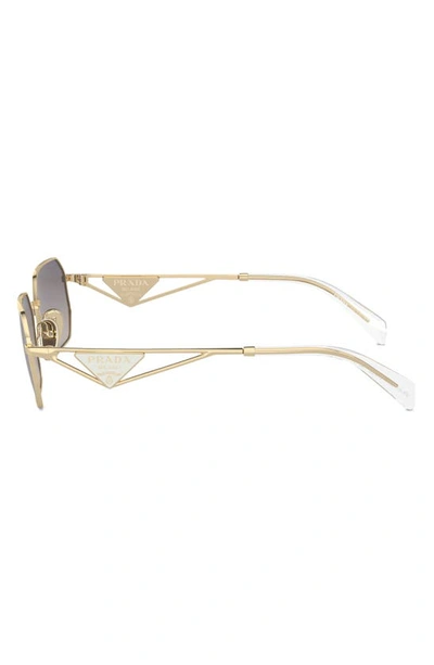 Prada 58mm Rectangular Sunglasses In Blue Mirror/ Gold