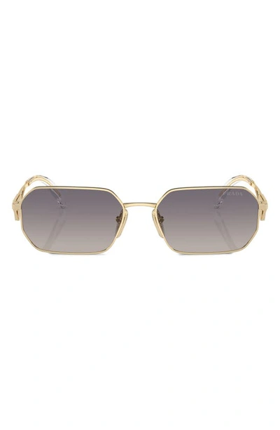 Prada 58mm Rectangular Sunglasses In Blue Mirror/ Gold