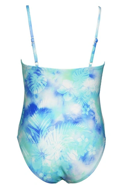 Shop Hobie Kids' Beach Tie Dye Cutout One-piece Swimsuit In Blue Hawaii