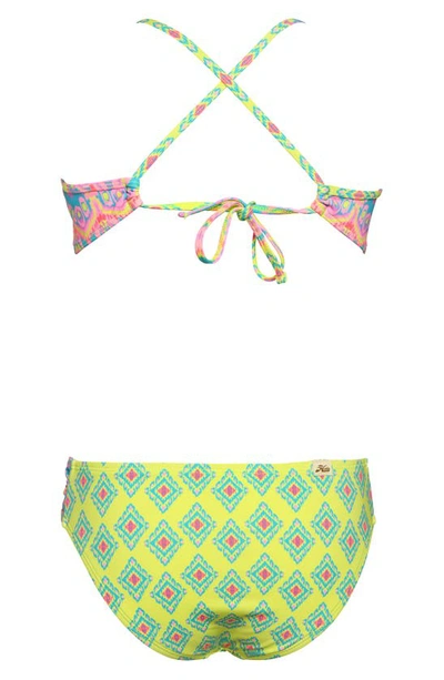 Shop Hobie Kids' Ikat Hankini Two-piece Swimsuit In Citron