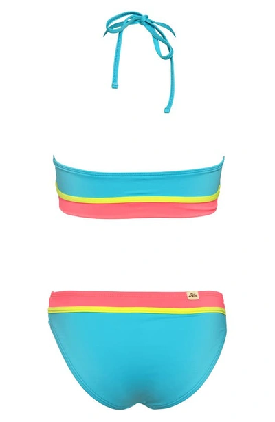 Shop Hobie Kids' Smiles Halter Neck Two-piece Swimsuit In Blue Hawaii