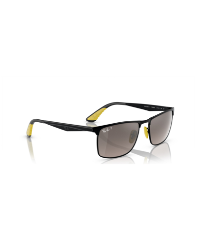 Ray Ban Unisex Polarized Sunglasses, Mirror Gradient Rb3726m In Black On Black